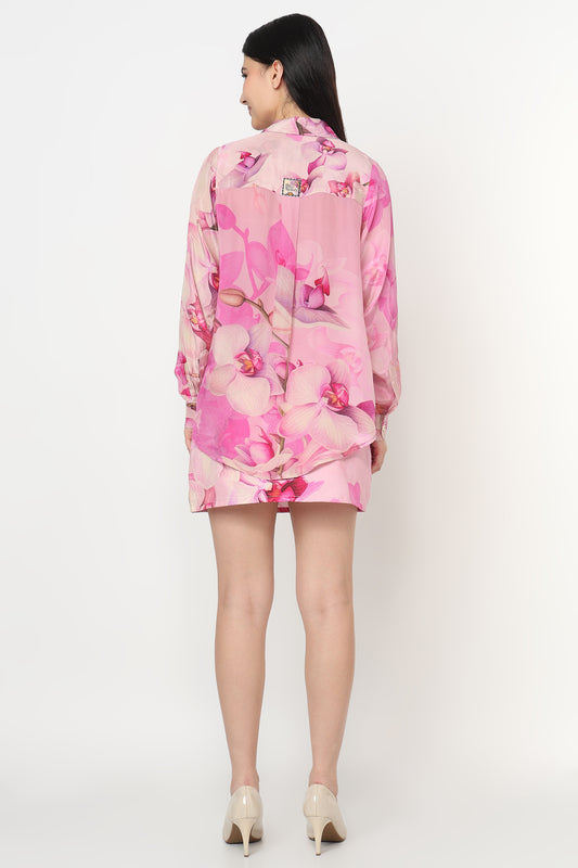 Sakura Whisper Shirt With Skort Set – printed co-ord set for women, view 2