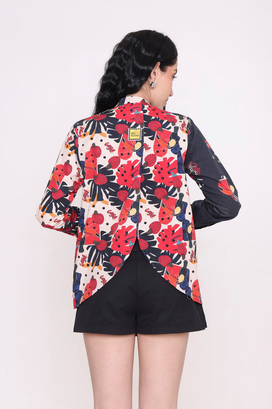 Red Tropic Printed Shirt – women's printed cotton shirt by The Print Factory