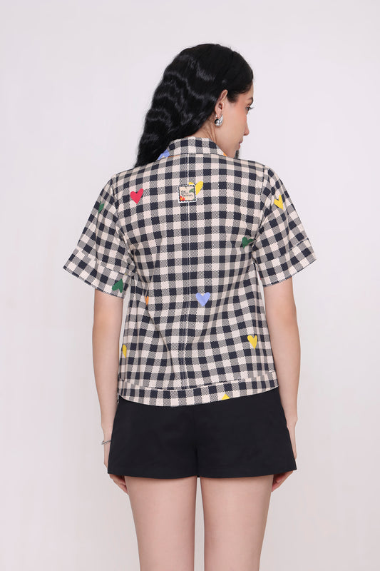 Pop-Heart Gingham Shirt