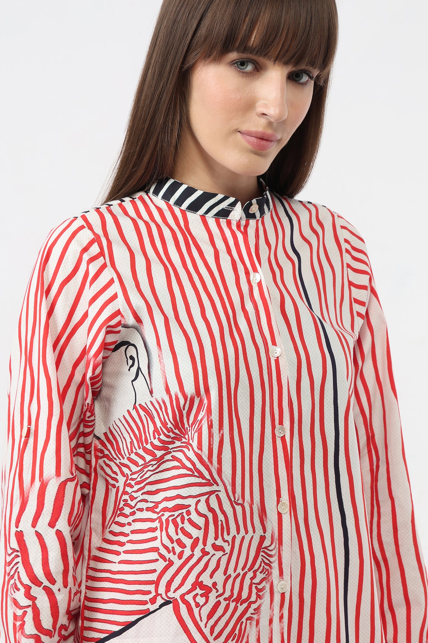Artistry in Stripes Shirt With Shorts Set