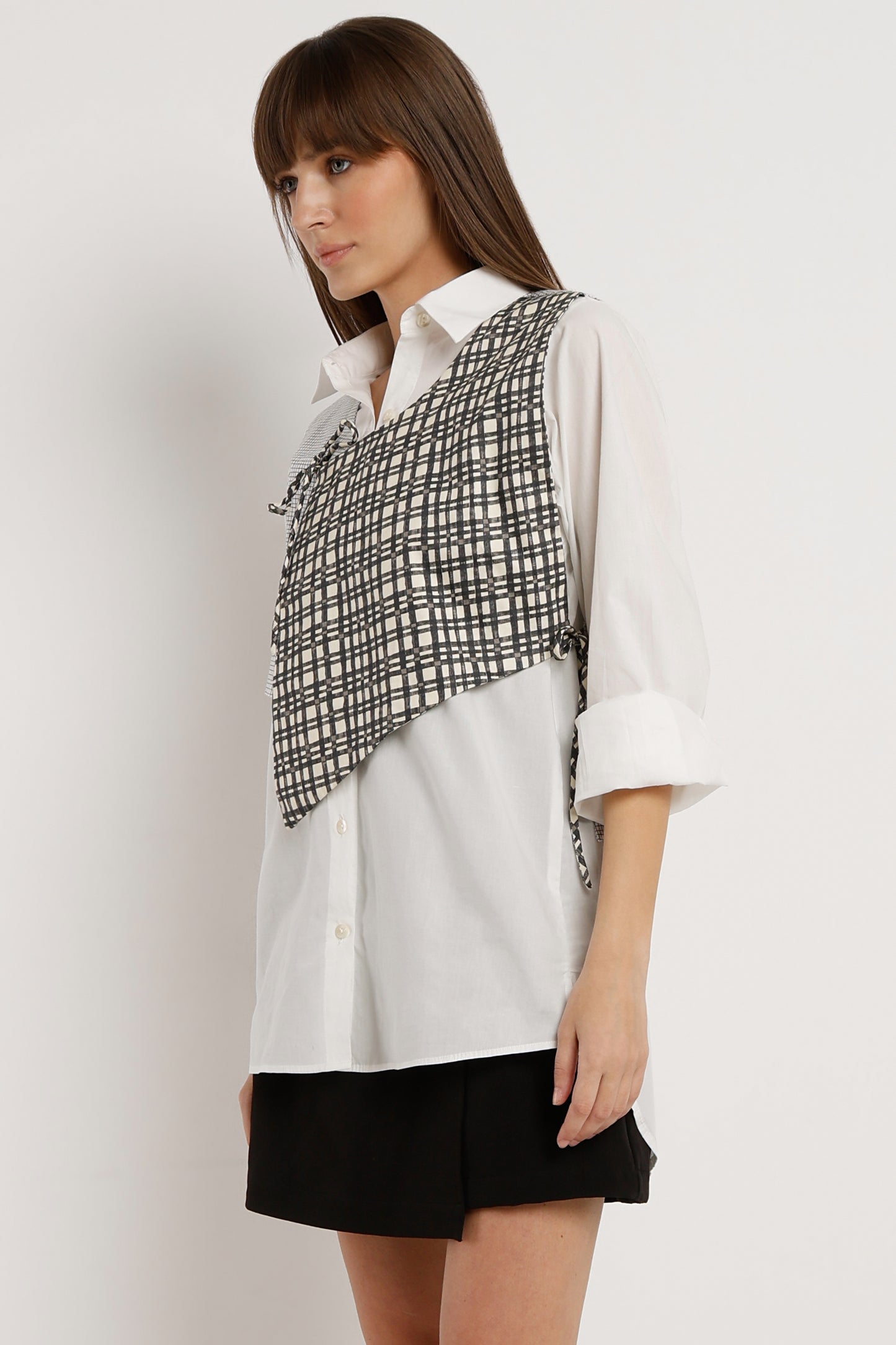 Lace Grid Fusion Shirt