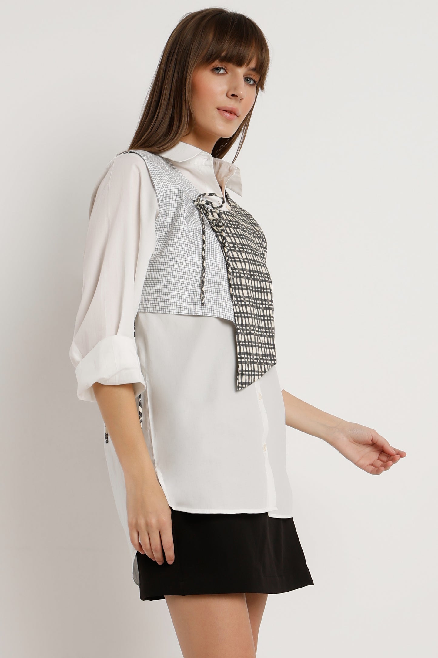 Lace Grid Fusion Shirt