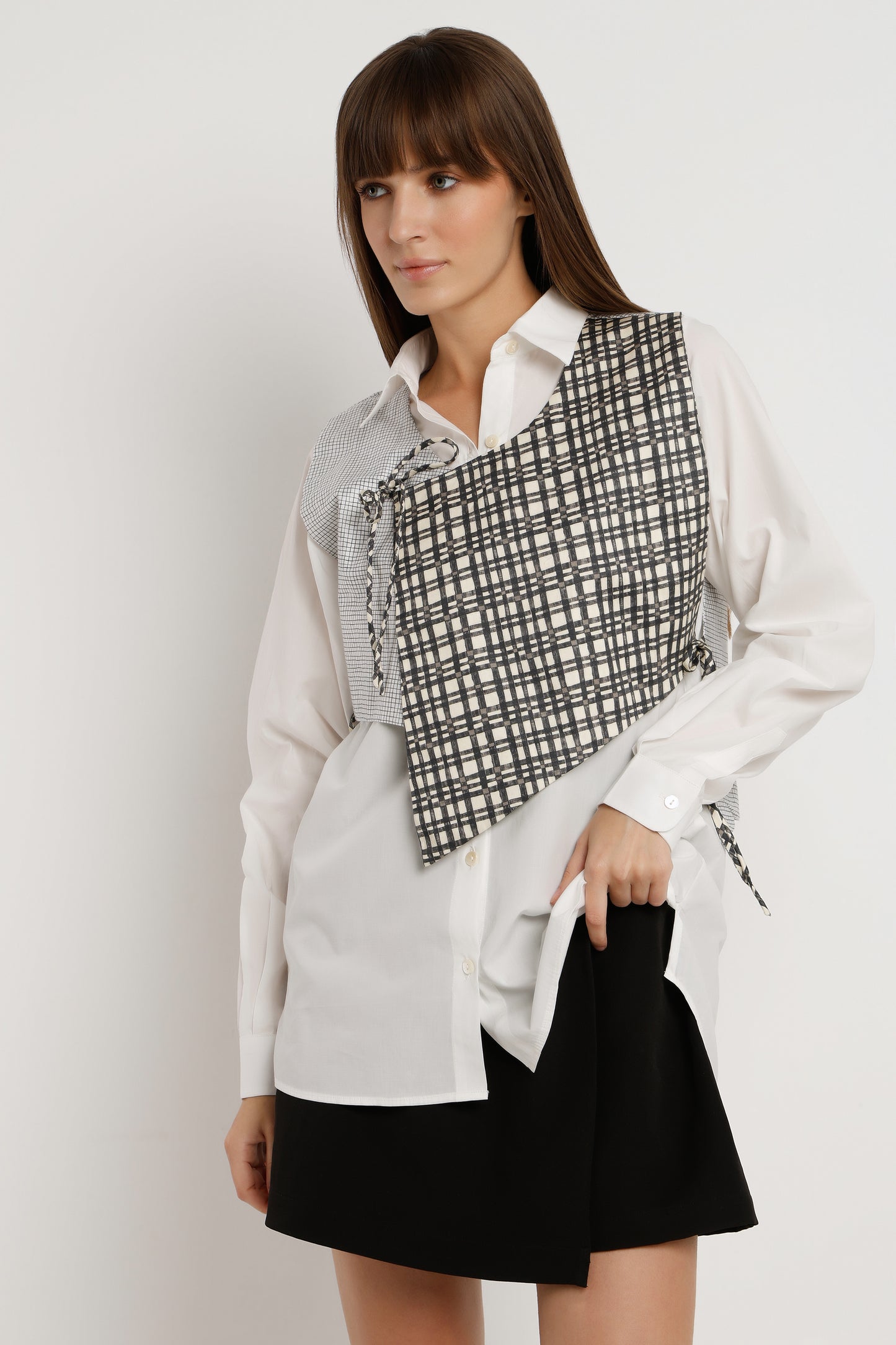 Lace Grid Fusion Shirt