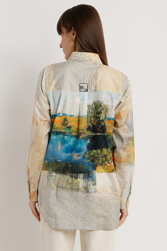 Serene Reflection Shirt – printed shirt for women, view 2