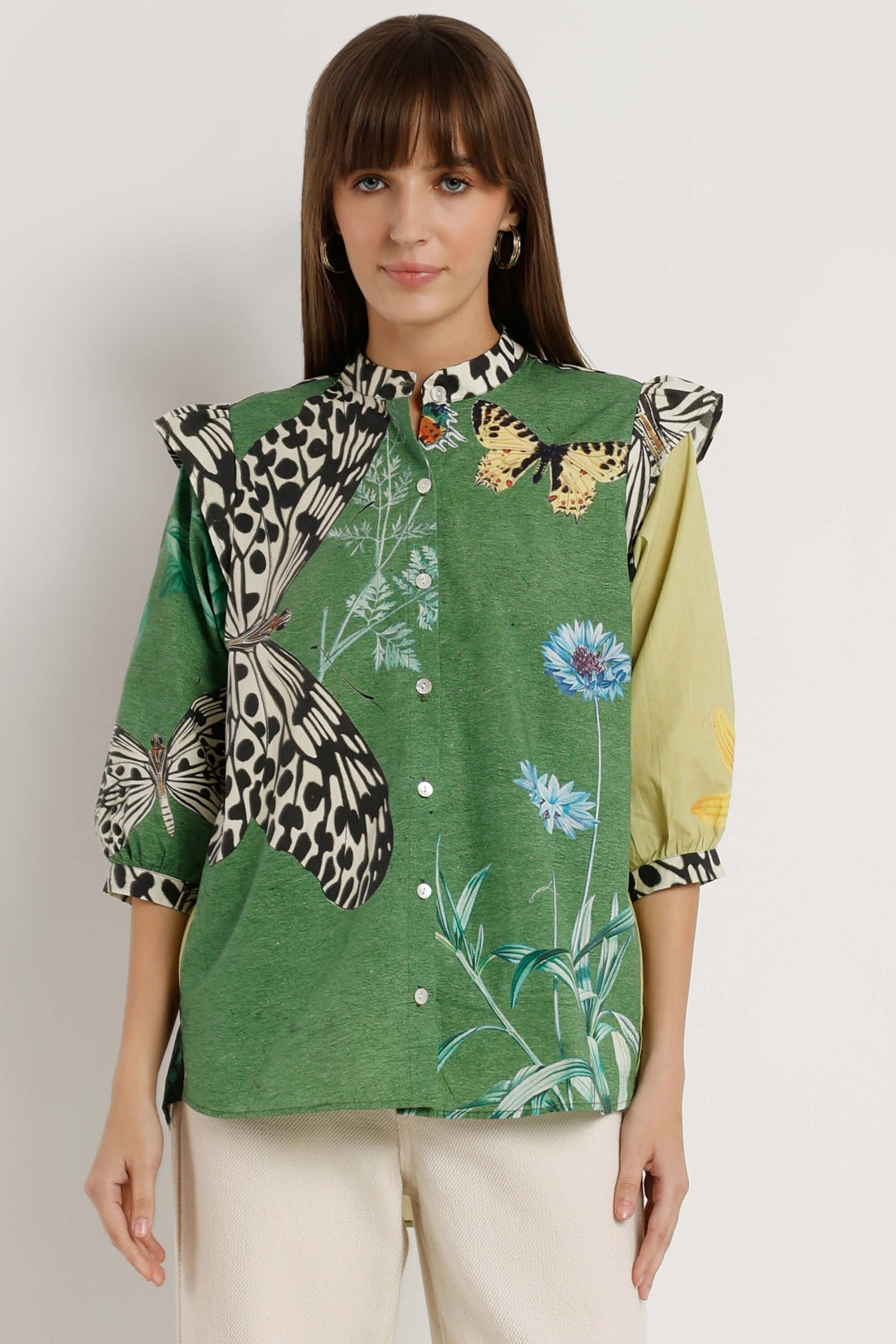 Colourful printed shirt from The Print Factory styled for Navratri