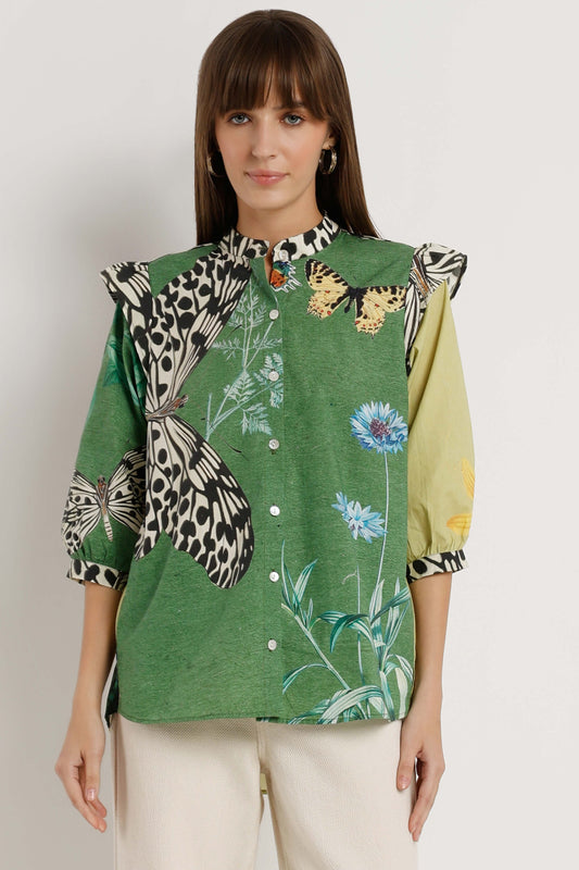 Colourful printed shirt from The Print Factory styled for Navratri