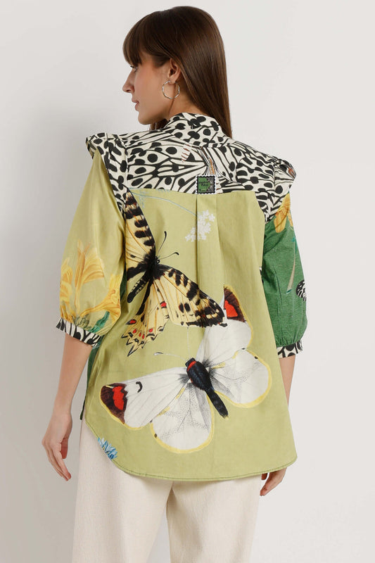 Printed shirts from The Print Factory arranged as a festive capsule wardrobe