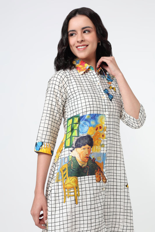 Vincent's Vision painting-inspired printed dress — wearable art by The Print Factory