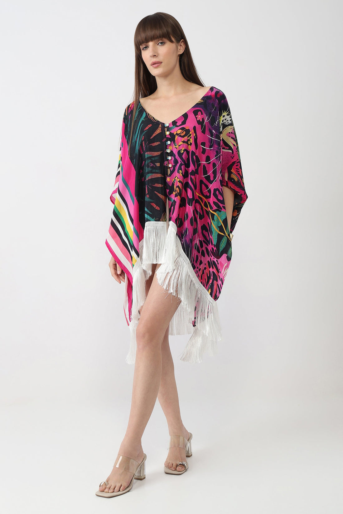 Leopard Bloom printed kaftan for women by The Print Factory