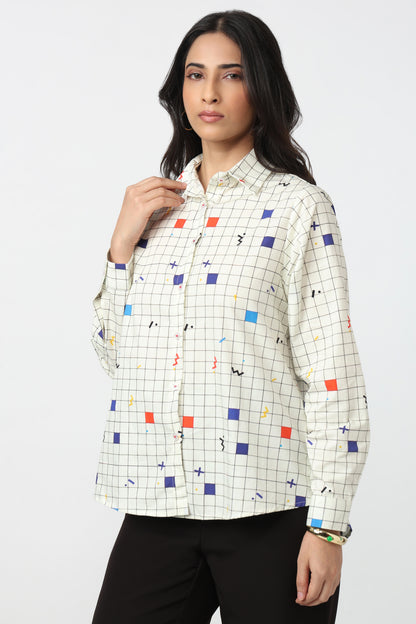 Color Block Grid Shirt