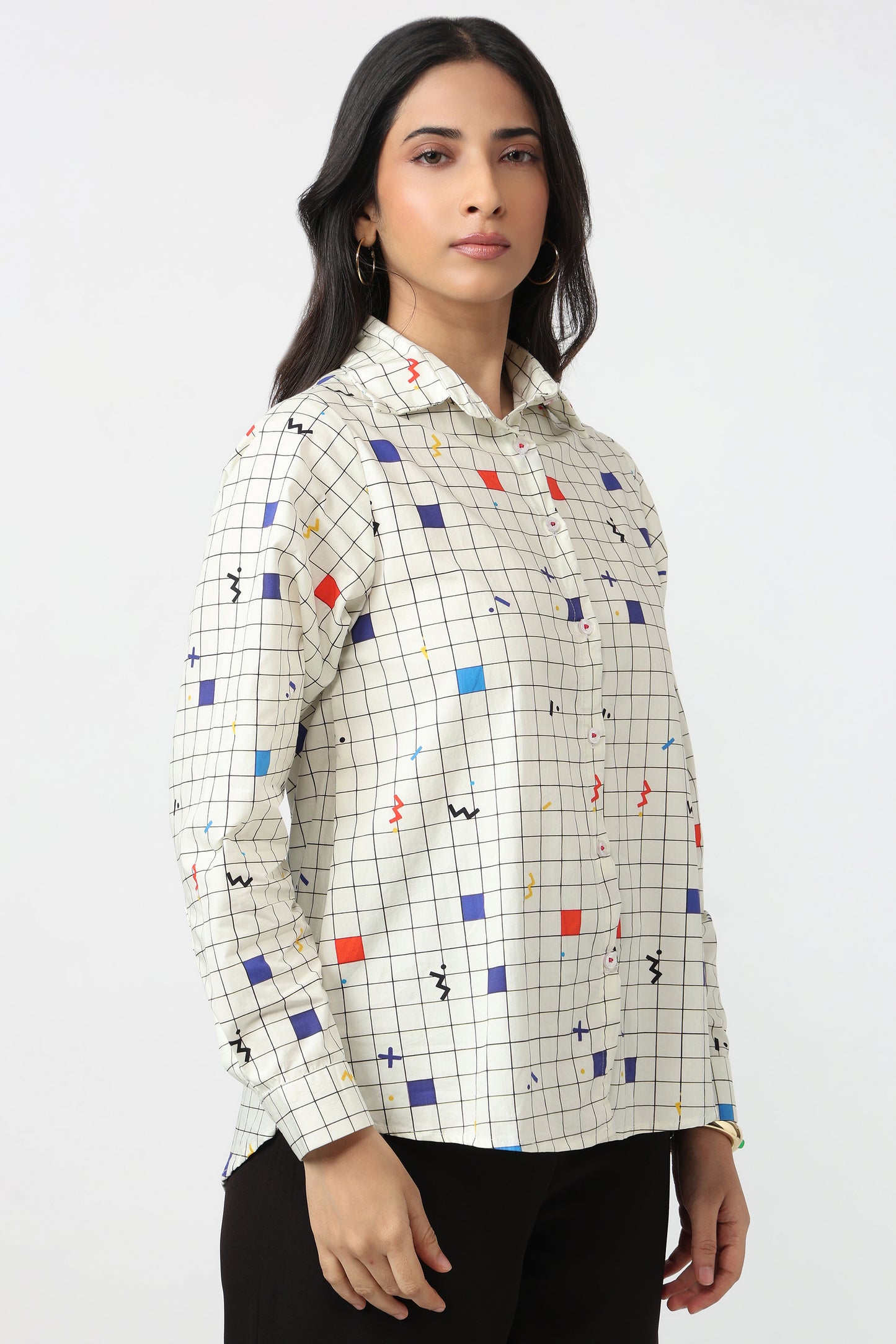 Color Block Grid Shirt