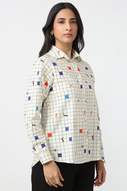 Color Block Grid Shirt