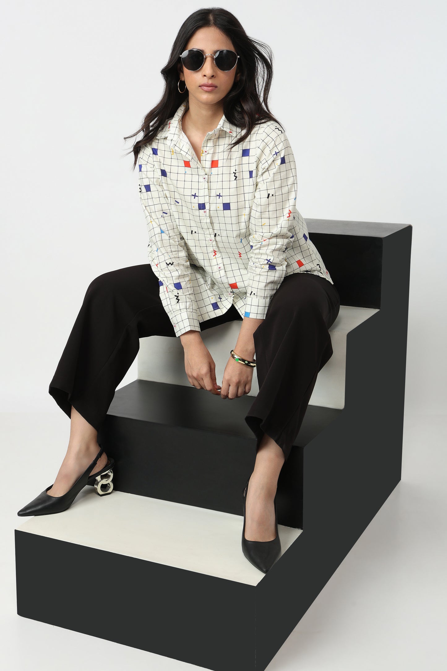 Color Block Grid Shirt