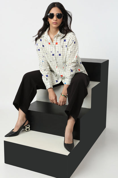 Color Block Grid Shirt