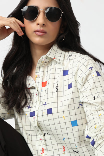 Color Block Grid Shirt