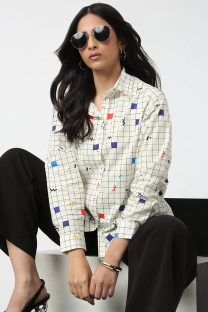 Color Block Grid Shirt