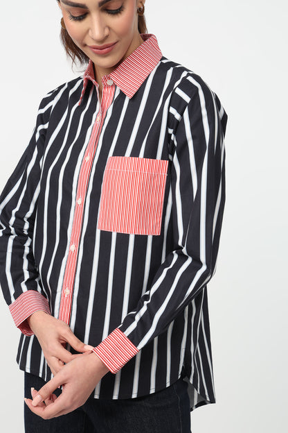 Contrast Stripe Shirt