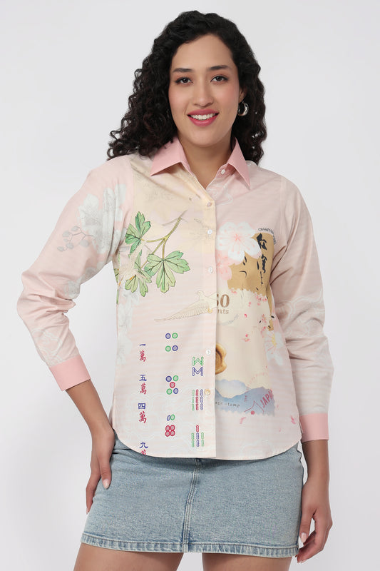 Sakura- Mahjong Shirt