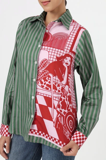 Retro Pop Colorblock Printed Shirt