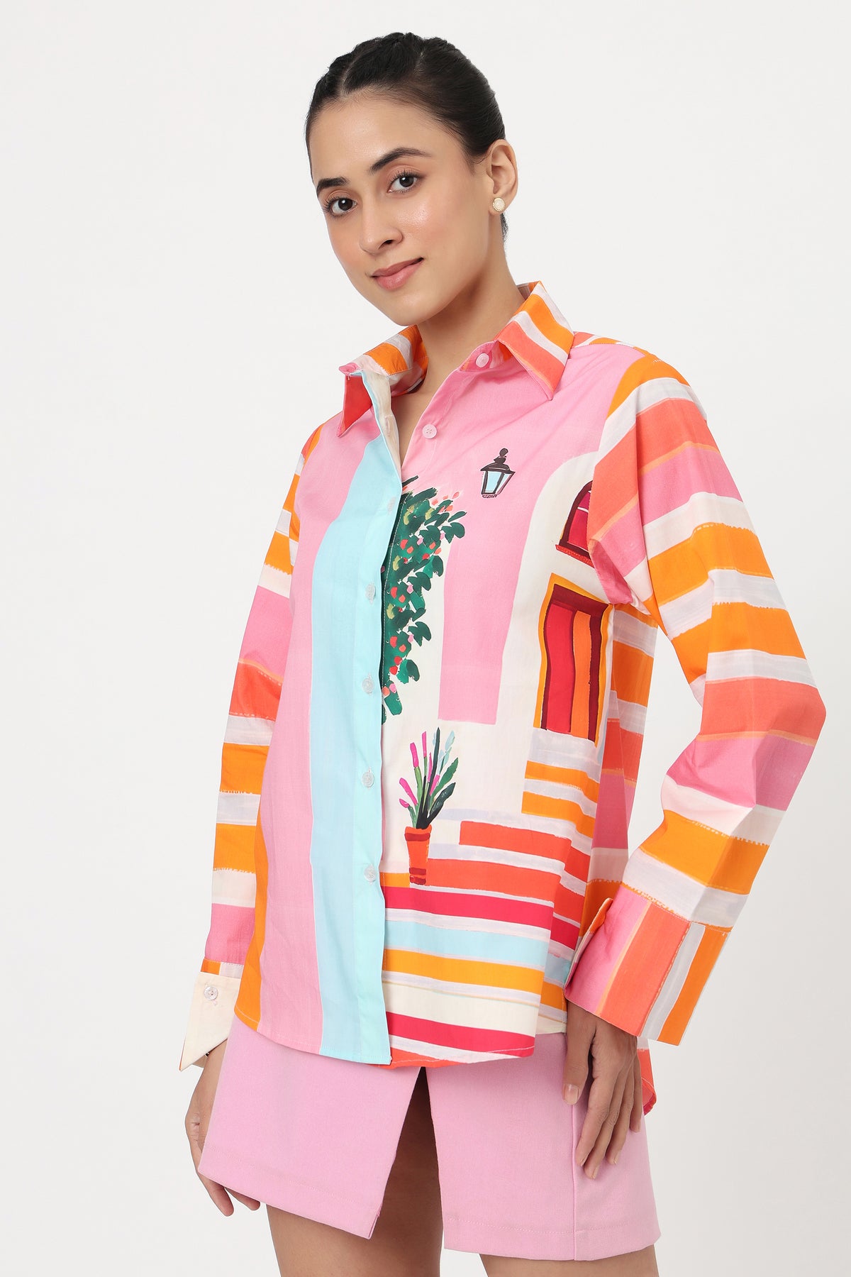 Sunset Garden Printed Shirt