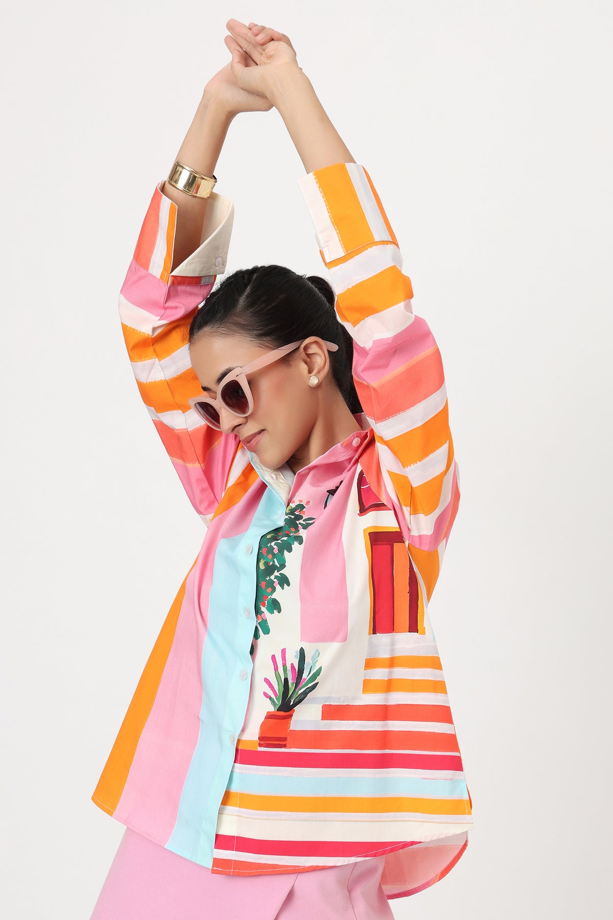 Sunset Garden Printed Shirt