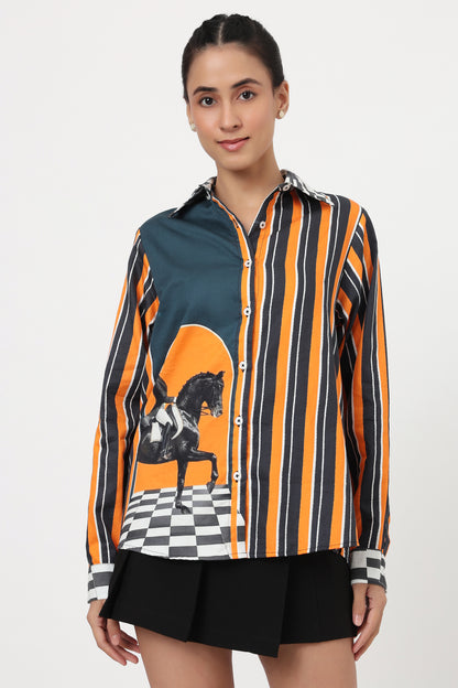 Equestrian Stripes Printed Shirt