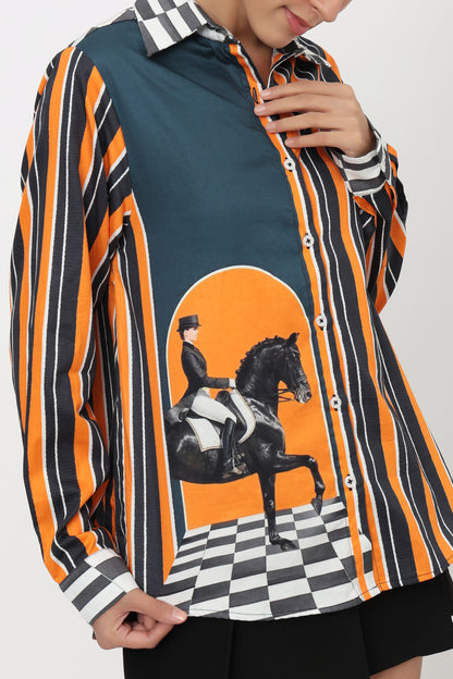 Equestrian Stripes Printed Shirt