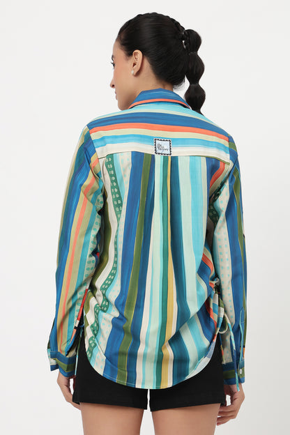 Botanical Stripes Printed Shirt
