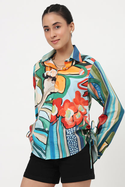 Botanical Stripes Printed Shirt