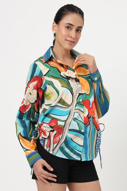 Botanical Stripes Printed Shirt