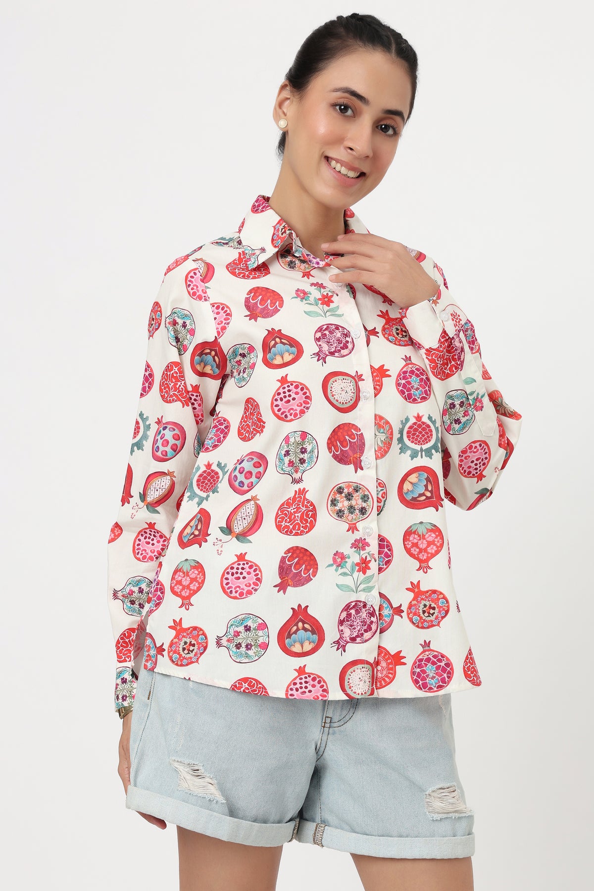 Pomegranate Bloom Printed Shirt
