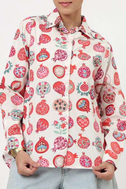 Pomegranate Bloom Printed Shirt