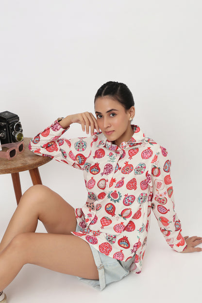 Pomegranate Bloom Printed Shirt