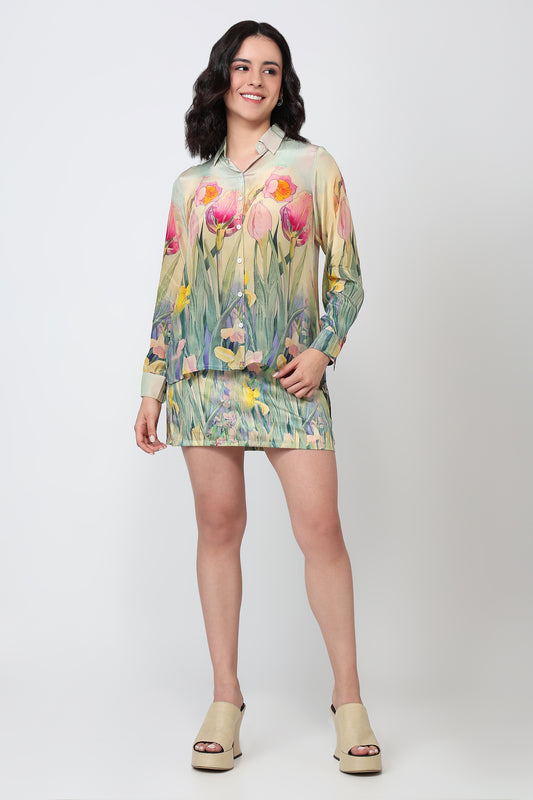 Spring Garden Floral Skort Set