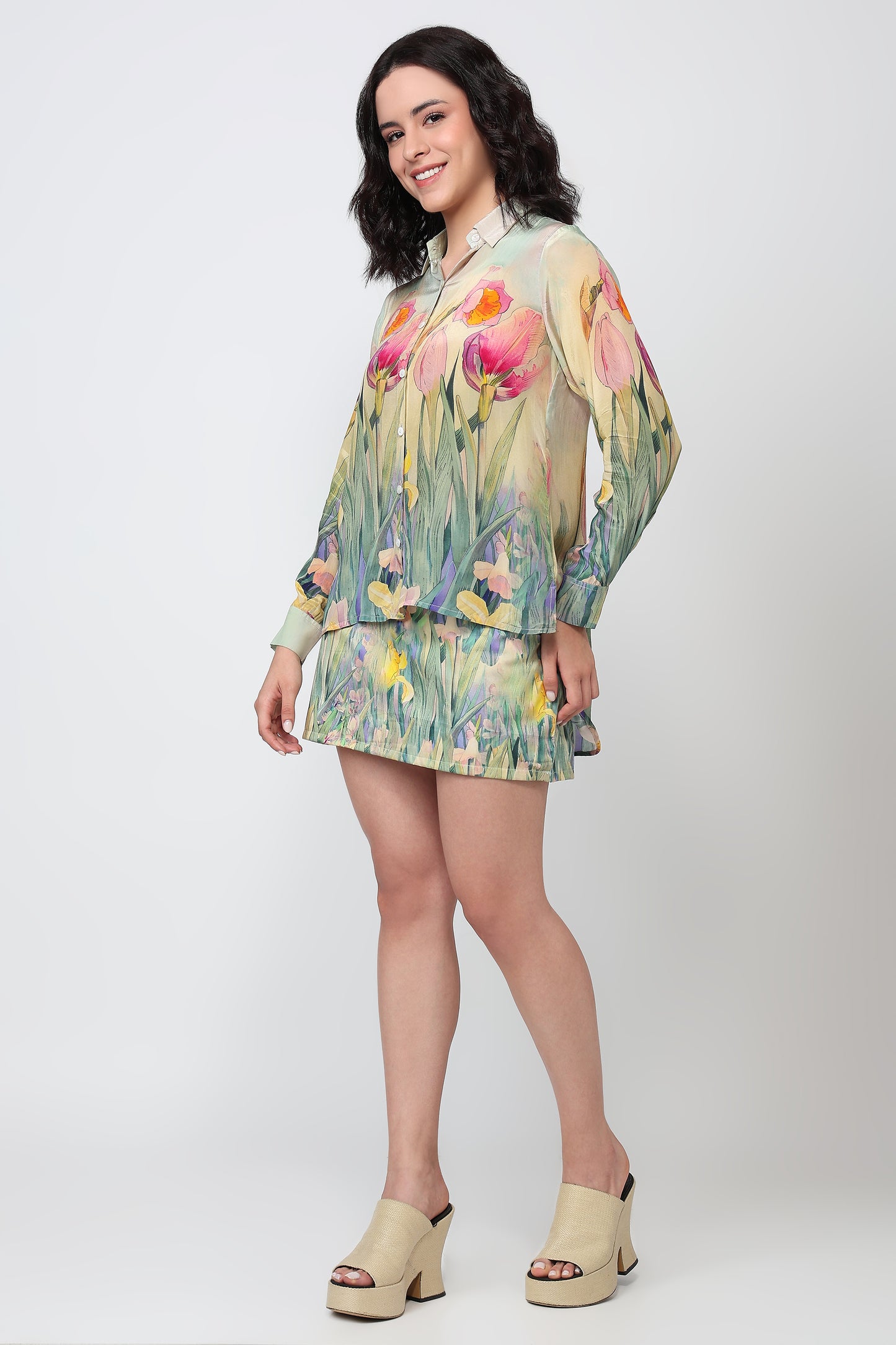Spring Garden Floral Skort Set