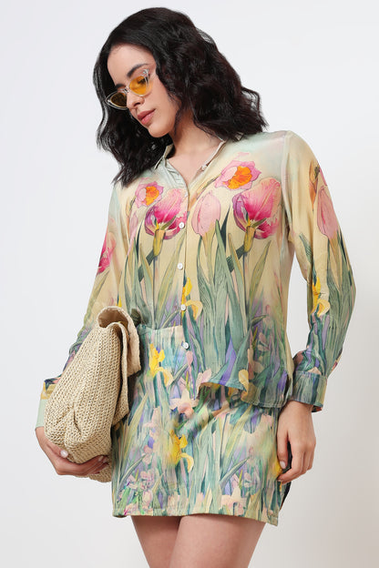 Spring Garden Floral Skort Set
