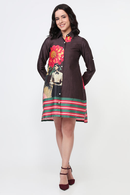 The Retro Graphic Bloom Dress
