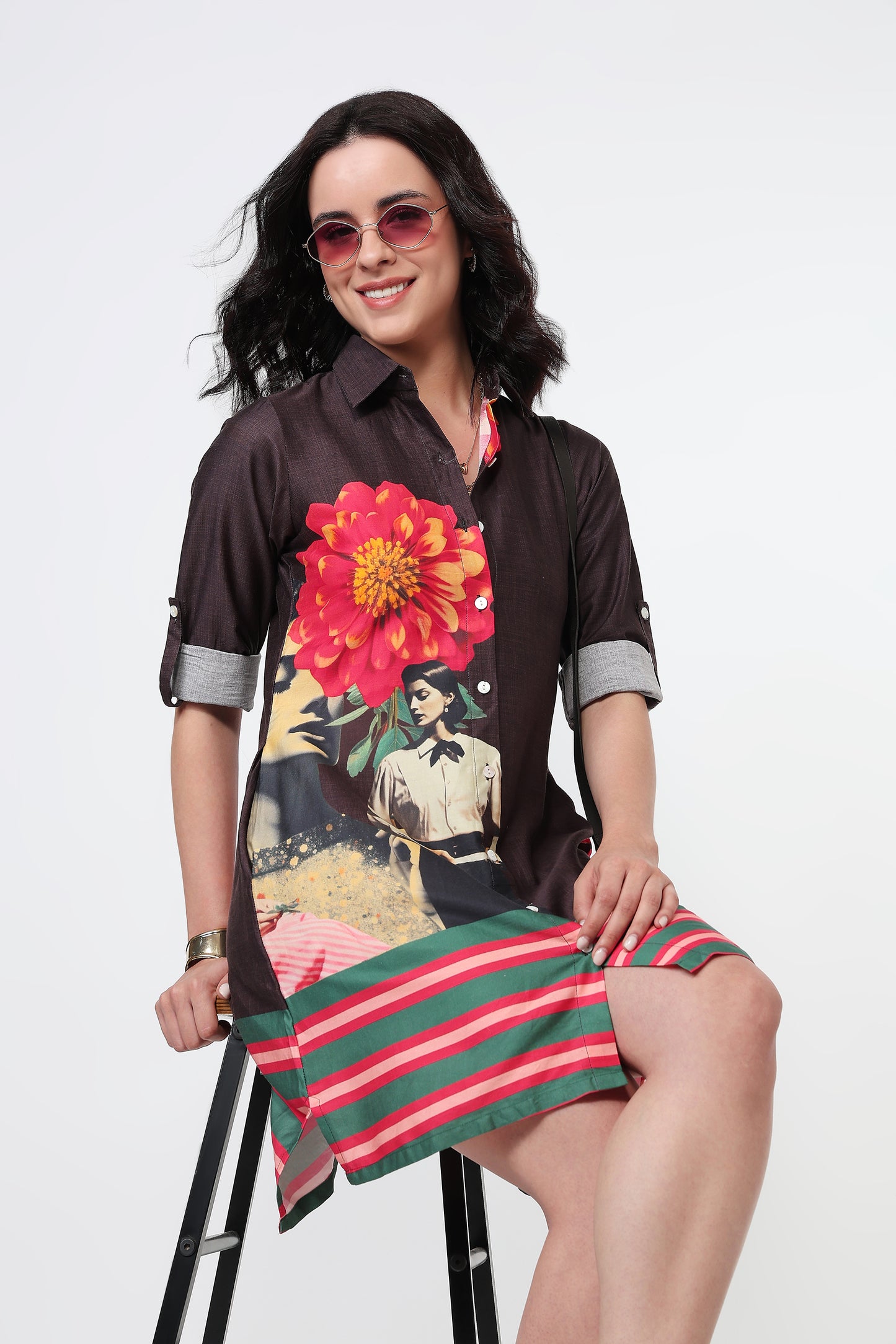 The Retro Graphic Bloom Dress