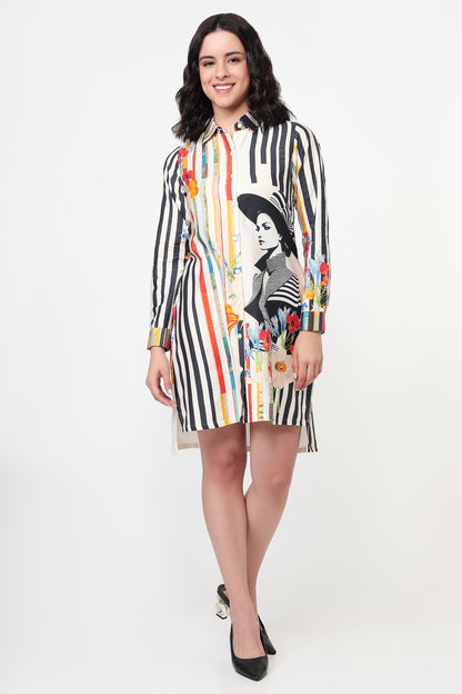 Modern Art Stripe Dress