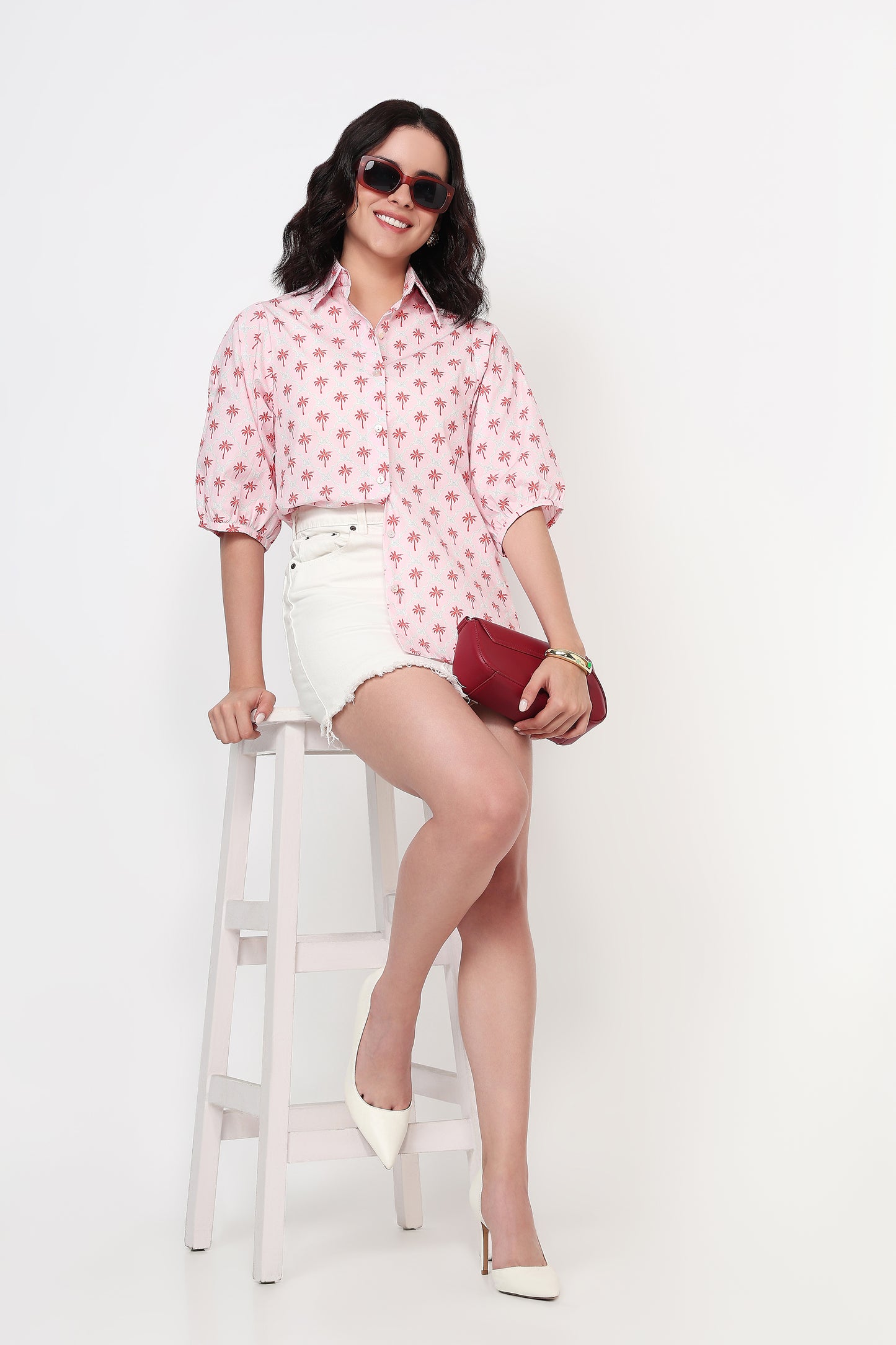 Pink Palm Casual Shirt