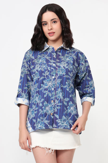 Blue Garden Floral Shirt
