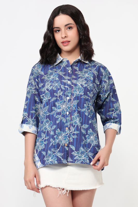 Blue Garden Floral Shirt