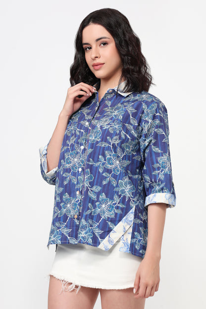 Blue Garden Floral Shirt