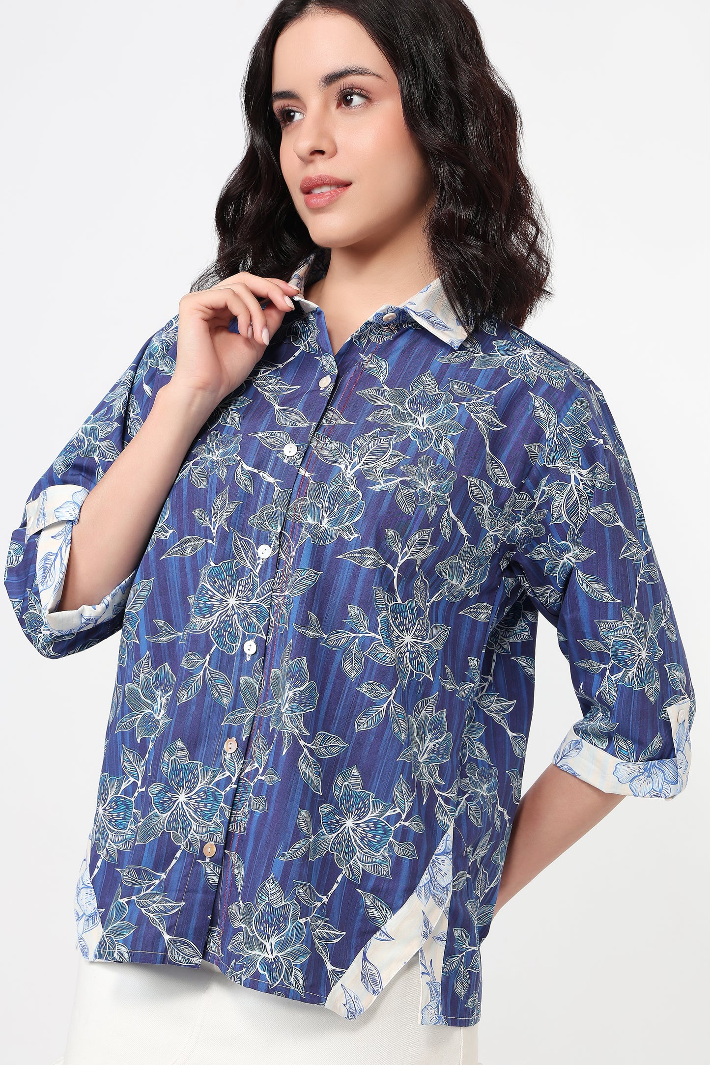 Blue Garden Floral Shirt