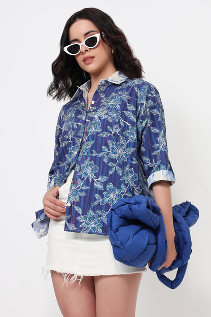 Blue Garden Floral Shirt