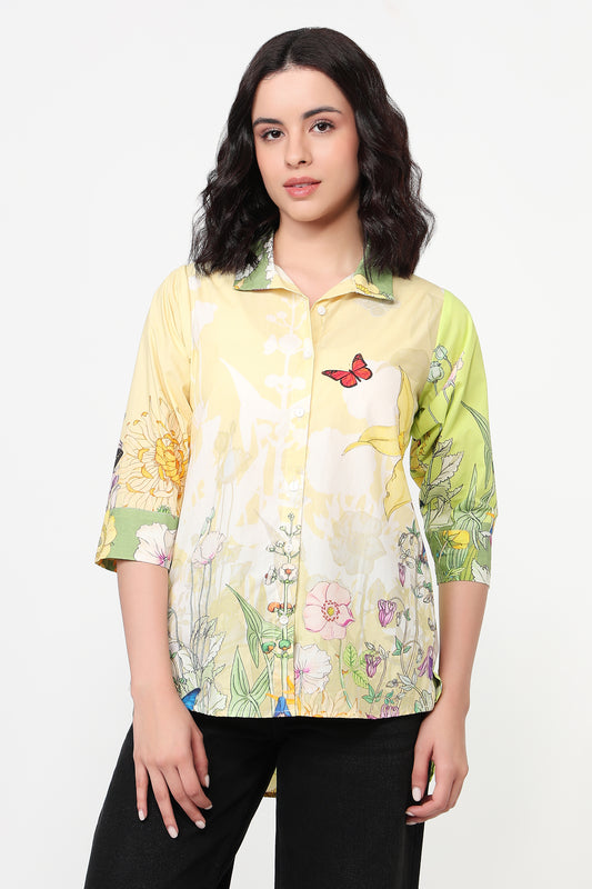 Butterfly Garden Printed Shirt