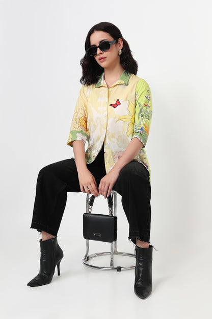 Butterfly Garden Printed Shirt