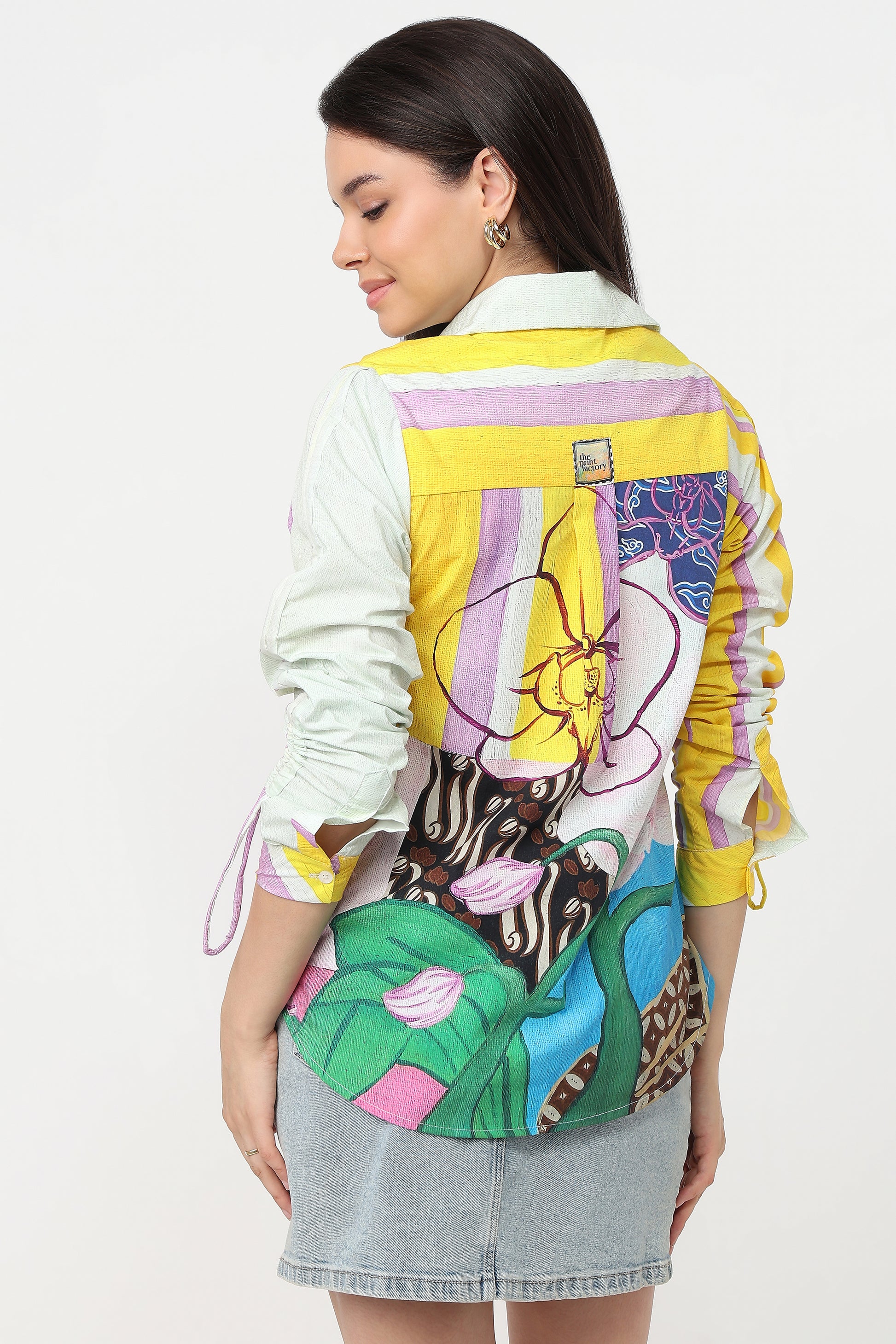 Pastel Garden Shirt – women's pastel floral print cotton shirt, view 2
