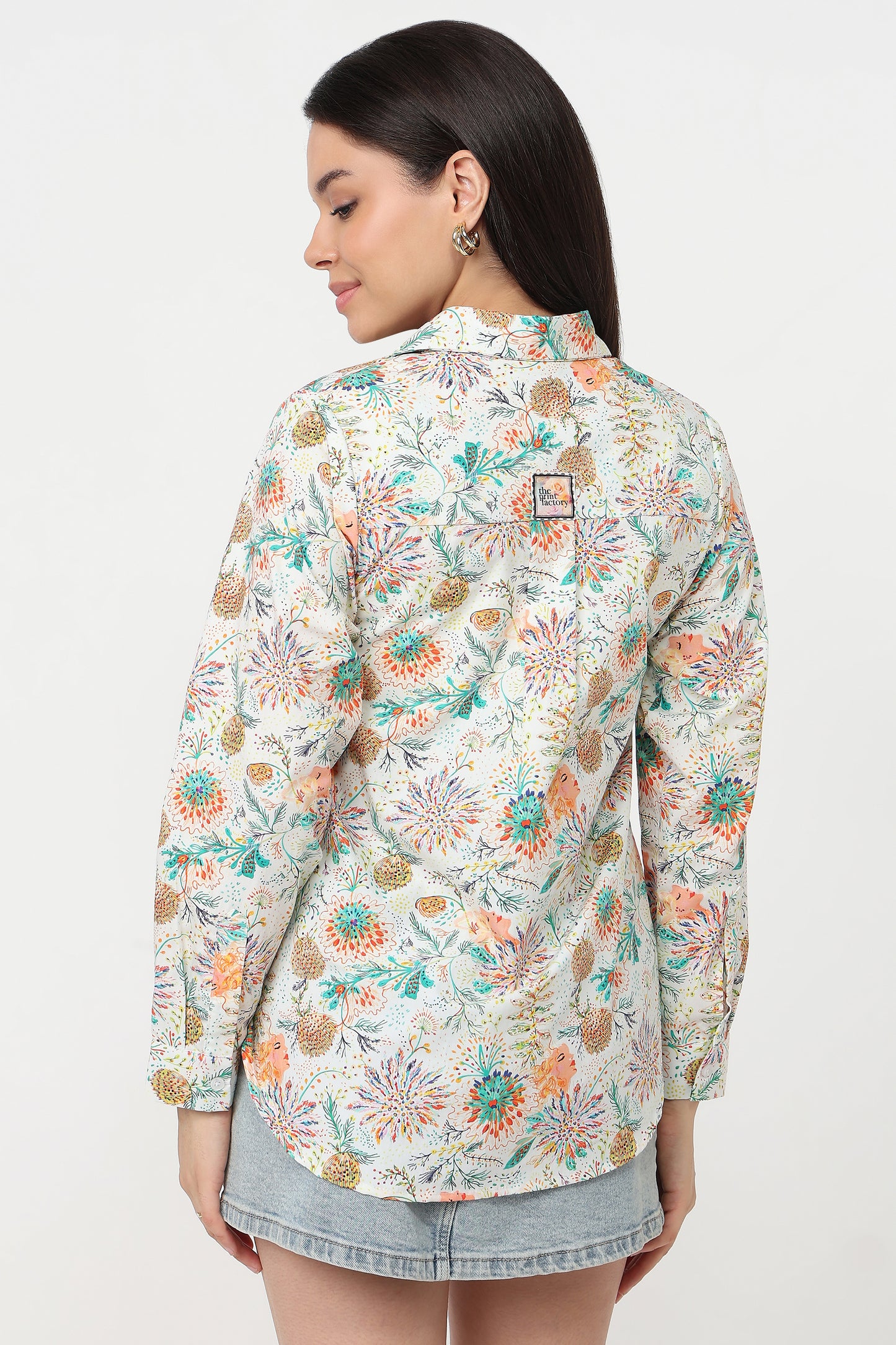 Garden Whispers Shirt – women's soft floral print cotton shirt, view 2