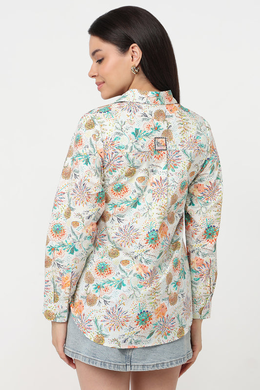 Garden Whispers Shirt – women's soft floral print cotton shirt, view 2